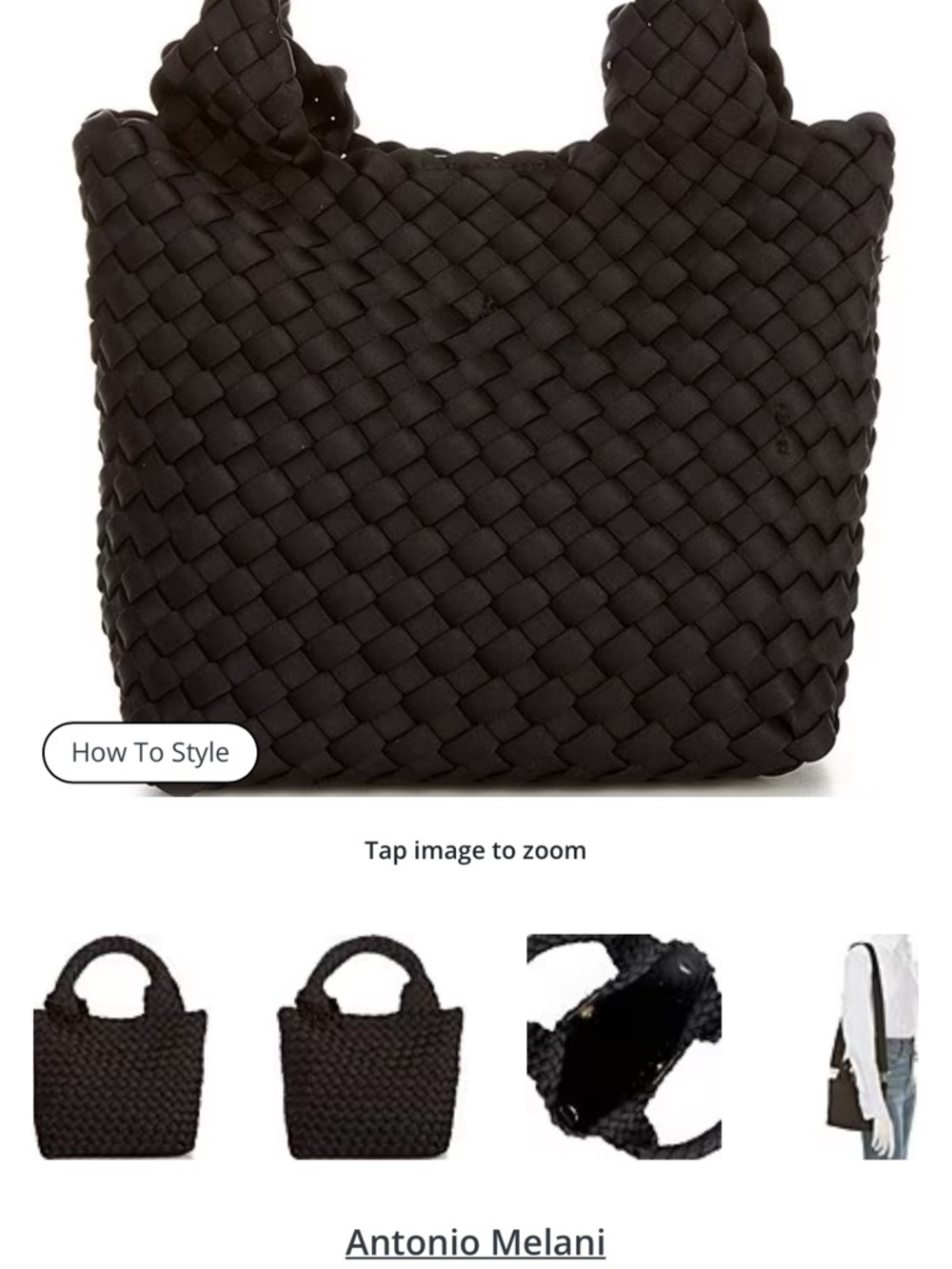 ANTONIO MELANI Black Braided Tote Bag